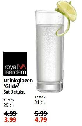 Aanbiedingen Drinkglazen gilde - Royal Leerdam - Geldig van 29/06/2017 tot 12/07/2017 bij Marskramer