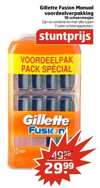 Aanbiedingen Gillette fusion manual - Gillette - Geldig van 27/06/2017 tot 02/07/2017 bij Trekpleister