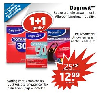 Aanbiedingen Dagravit ultra-magnesium nacht - Dagravit - Geldig van 27/06/2017 tot 02/07/2017 bij Trekpleister