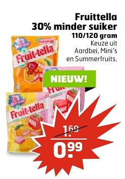 Aanbiedingen Fruittella 30% minder suiker - Fruittella - Geldig van 27/06/2017 tot 02/07/2017 bij Trekpleister