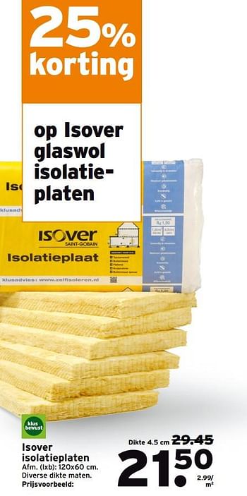 Aanbiedingen Isover isolatieplaten - Isover - Geldig van 26/06/2017 tot 02/07/2017 bij Gamma