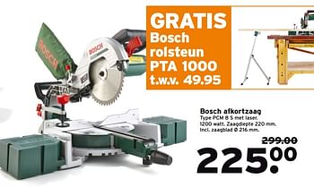 Aanbiedingen Bosch afkortzaag pcm 8 s met laser - Bosch - Geldig van 26/06/2017 tot 02/07/2017 bij Gamma
