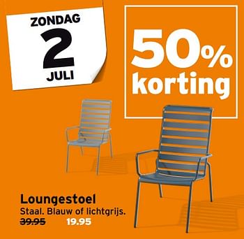 Aanbiedingen Loungestoel - Huismerk - Gamma - Geldig van 26/06/2017 tot 02/07/2017 bij Gamma