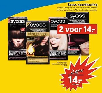 Aanbiedingen Syoss haarkleuring salonplex - Syoss - Geldig van 27/06/2017 tot 02/07/2017 bij Trekpleister