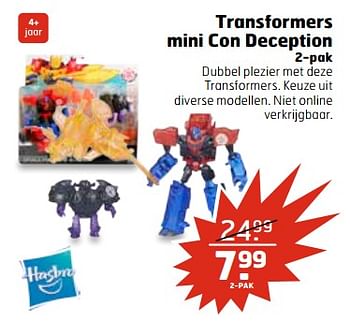Aanbiedingen Transformers mini con deception - Hasbro - Geldig van 27/06/2017 tot 02/07/2017 bij Trekpleister