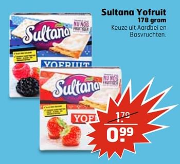 Aanbiedingen Sultana yofruit - Sultana - Geldig van 27/06/2017 tot 02/07/2017 bij Trekpleister