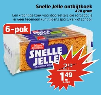 Aanbiedingen Snelle jelle ontbijtkoek - Snelle Jelle - Geldig van 27/06/2017 tot 02/07/2017 bij Trekpleister