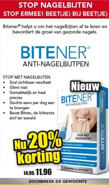 Aanbiedingen Bitener anti-nagelbijtpen - Huismerk - Gezond &amp; Wel - Geldig van 26/06/2017 tot 02/07/2017 bij Gezond & Wel