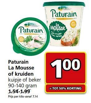Aanbiedingen Paturain la mousse of kruiden - Paturain - Geldig van 26/06/2017 tot 02/07/2017 bij Jan Linders