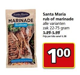 Aanbiedingen Santa maria rub of marinade - Santa Maria - Geldig van 26/06/2017 tot 02/07/2017 bij Jan Linders