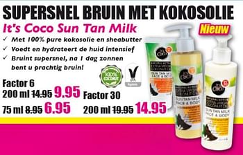 Aanbiedingen Supersnel bruin met kokosolie factor 6 - Huismerk - Gezond &amp; Wel - Geldig van 26/06/2017 tot 02/07/2017 bij Gezond & Wel