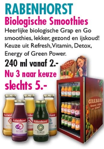 Aanbiedingen Rabenhorst biologische smoothies - Huismerk - Gezond &amp; Wel - Geldig van 26/06/2017 tot 02/07/2017 bij Gezond & Wel