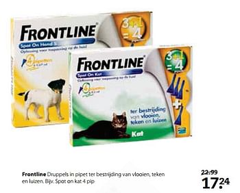 Aanbiedingen Frontline spot on kat 4 pip - Frontline - Geldig van 26/06/2017 tot 09/07/2017 bij Boerenbond