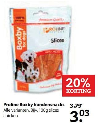 Aanbiedingen Proline boxby hondensnack - Proline - Geldig van 26/06/2017 tot 09/07/2017 bij Boerenbond