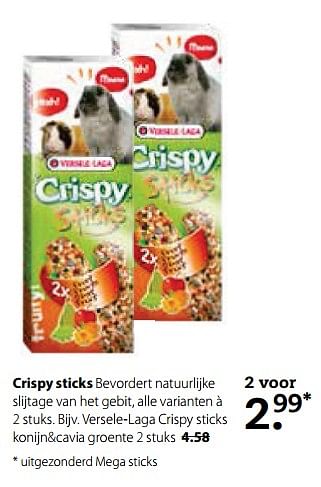 Aanbiedingen Versele-laga crispy sticks konijn+cavia groente - Versele-Laga - Geldig van 26/06/2017 tot 09/07/2017 bij Boerenbond