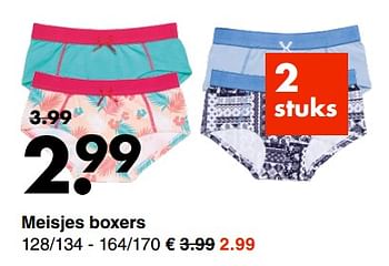 Aanbiedingen Meisjes boxers - Huismerk - Wibra - Geldig van 26/06/2017 tot 16/07/2017 bij Wibra