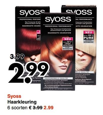 Aanbiedingen Syoss haarkleuring - Syoss - Geldig van 26/06/2017 tot 16/07/2017 bij Wibra
