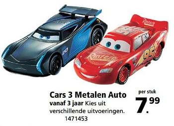 Aanbiedingen Cars 3 metalen auto - Cars - Geldig van 26/06/2017 tot 30/07/2017 bij Intertoys