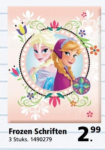 Aanbiedingen Frozen schriften - Disney  Frozen - Geldig van 26/06/2017 tot 30/07/2017 bij Intertoys