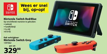 Aanbiedingen Nintendo switch red-blue - Nintendo - Geldig van 26/06/2017 tot 30/07/2017 bij Intertoys
