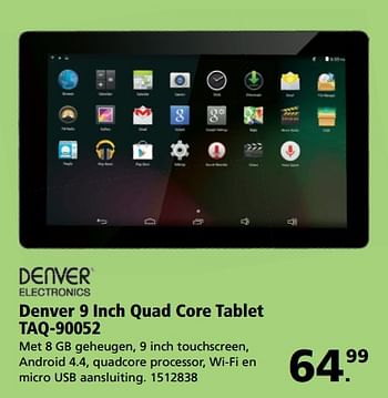 Aanbiedingen Denver 9 inch quad core tablet taq-90052 - Denver - Geldig van 26/06/2017 tot 30/07/2017 bij Intertoys
