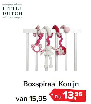 Aanbiedingen Boxspiraal konijn - Little Dutch - Geldig van 26/06/2017 tot 09/07/2017 bij Baby-Dump