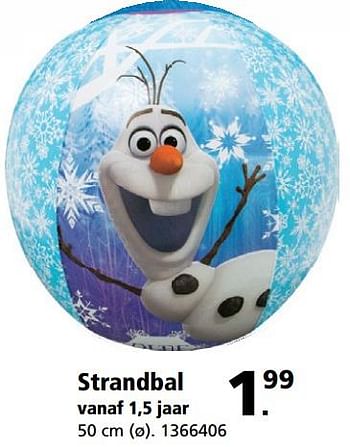 Aanbiedingen Strandbal - Disney  Frozen - Geldig van 26/06/2017 tot 30/07/2017 bij Intertoys