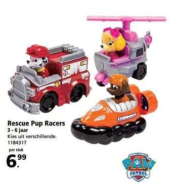 Aanbiedingen Rescue pup racers - PAW  PATROL - Geldig van 26/06/2017 tot 30/07/2017 bij Intertoys