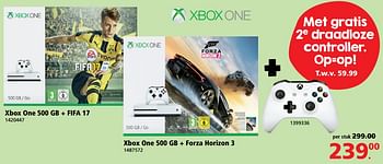 Aanbiedingen Xbox one 500 gb + fifa 17 - Microsoft - Geldig van 26/06/2017 tot 30/07/2017 bij Intertoys