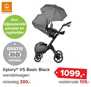 Aanbiedingen Xplory v5 basic black wandelwagen - Stokke - Geldig van 26/06/2017 tot 09/07/2017 bij Baby-Dump