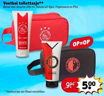 Aanbiedingen Voetbal toilettasje - Huismerk - Kruidvat - Geldig van 27/06/2017 tot 09/07/2017 bij Kruidvat