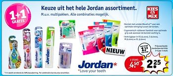 Aanbiedingen Tandenborstel kids - Jordan - Geldig van 27/06/2017 tot 09/07/2017 bij Kruidvat
