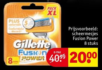 Aanbiedingen Scheermesjes fusion power - Gillette - Geldig van 27/06/2017 tot 09/07/2017 bij Kruidvat