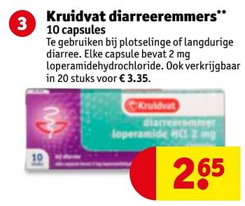 Aanbiedingen Kruidvat diarreeremmers - Huismerk - Kruidvat - Geldig van 27/06/2017 tot 09/07/2017 bij Kruidvat