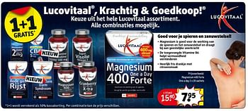 Aanbiedingen Magnesium 400 forte one a day - Lucovitaal - Geldig van 27/06/2017 tot 09/07/2017 bij Kruidvat