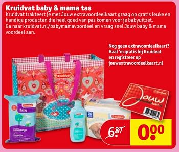 Aanbiedingen Kruidvat baby + mama tas - Huismerk - Kruidvat - Geldig van 27/06/2017 tot 09/07/2017 bij Kruidvat