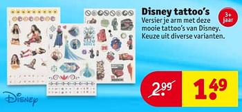 Aanbiedingen Disney tattoo`s - Disney - Geldig van 27/06/2017 tot 09/07/2017 bij Kruidvat