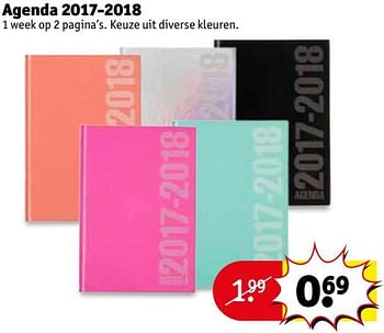 Aanbiedingen Agenda 2017-2018 - Huismerk - Kruidvat - Geldig van 27/06/2017 tot 09/07/2017 bij Kruidvat