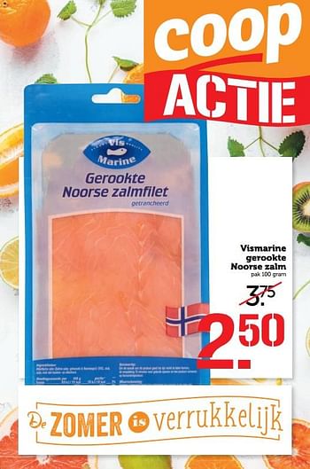 Aanbiedingen Vismarine gerookte noorse zalm - Vismarine - Geldig van 03/07/2017 tot 09/07/2017 bij Coop