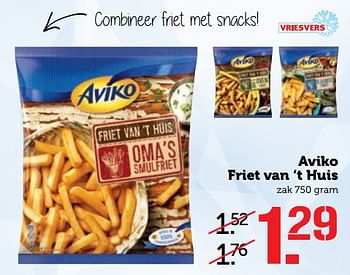 Aanbiedingen Aviko friet van `t huis - Aviko - Geldig van 03/07/2017 tot 09/07/2017 bij Coop