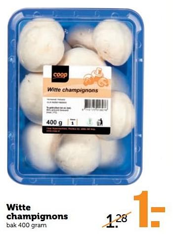 Aanbiedingen Witte champignons - Huismerk - Coop - Geldig van 03/07/2017 tot 09/07/2017 bij Coop