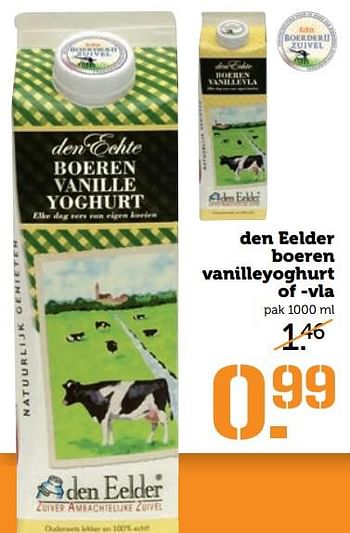 Aanbiedingen Den eelder boeren vanilleyoghurt of -vla - Den Eelder - Geldig van 03/07/2017 tot 09/07/2017 bij Coop