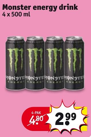 Aanbiedingen Monster energy drink - Monster - Geldig van 27/06/2017 tot 09/07/2017 bij Kruidvat