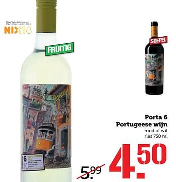 Aanbiedingen Porta 6 portugeese wijn - Witte wijnen - Geldig van 03/07/2017 tot 09/07/2017 bij Coop