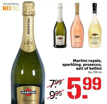 Aanbiedingen Martini royale, sparkling, prosecco, asti of bellini - Martini - Geldig van 03/07/2017 tot 09/07/2017 bij Coop