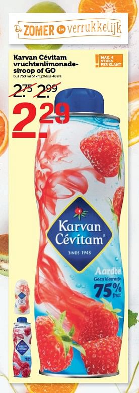 Aanbiedingen Karvan cévitam vruchtenlimonadesiroop of go - Karvan Cévitam - Geldig van 03/07/2017 tot 09/07/2017 bij Coop