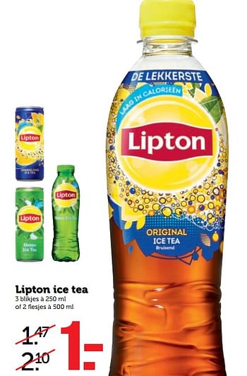 Aanbiedingen Lipton ice tea - Lipton - Geldig van 03/07/2017 tot 09/07/2017 bij Coop