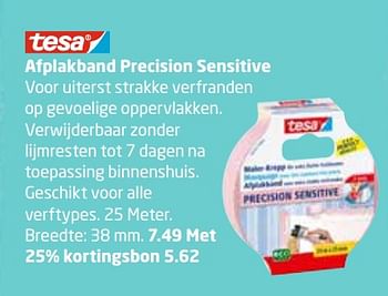 Aanbiedingen Afplakband precision sensitive - Tesa - Geldig van 26/06/2017 tot 09/07/2017 bij Formido