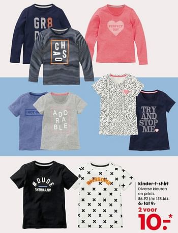 Aanbiedingen Kinder-t-shirt - Huismerk - Hema - Geldig van 10/07/2017 tot 30/07/2017 bij Hema