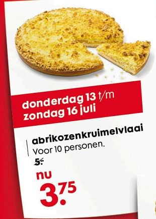 Aanbiedingen Abrikozenkruimelvlaai - Huismerk - Hema - Geldig van 10/07/2017 tot 30/07/2017 bij Hema